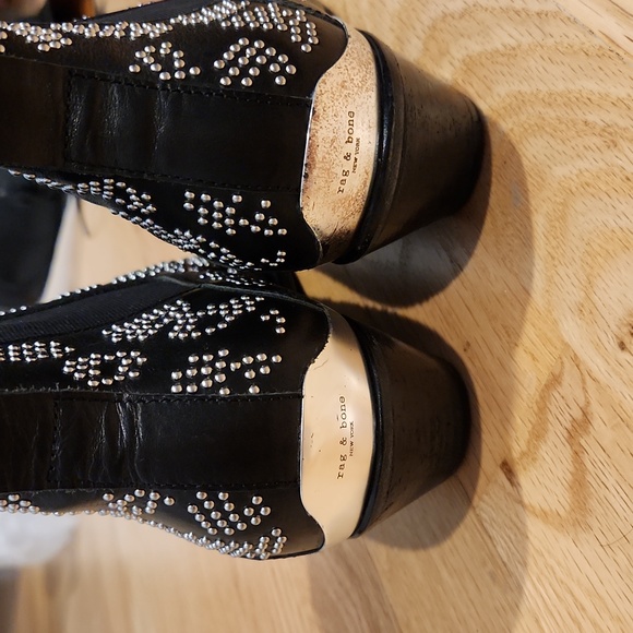 Rag & Bone Westin Boot. Leopard stud, black and silver. - Picture 8 of 10
